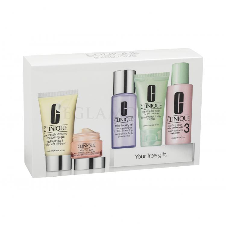 Clinique Daily Essentials Combination Skin Zestaw 50ml DDM gel + 15ml All About Eyes + 30ml Liquid Facial Soap Mild + 60ml Clarifying Lotion 3 + 50ml Take  the Day Off Makeup Remover. Do skóry mieszanej