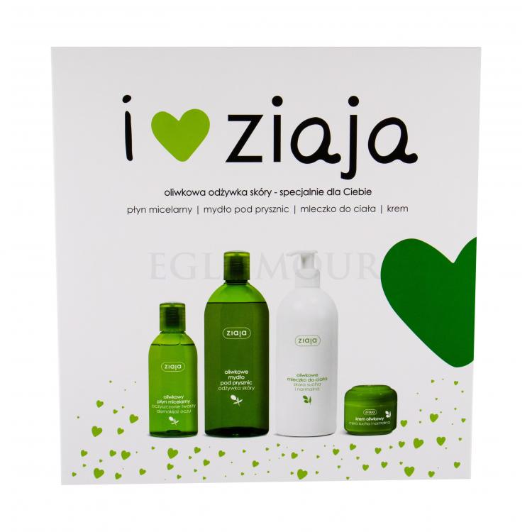 Ziaja Natural Olive Zestaw Żel pod prysznic 500 ml + Mleczko do ciała 400 ml + Krem na dzień 50 ml + Woda micelarna 200 ml