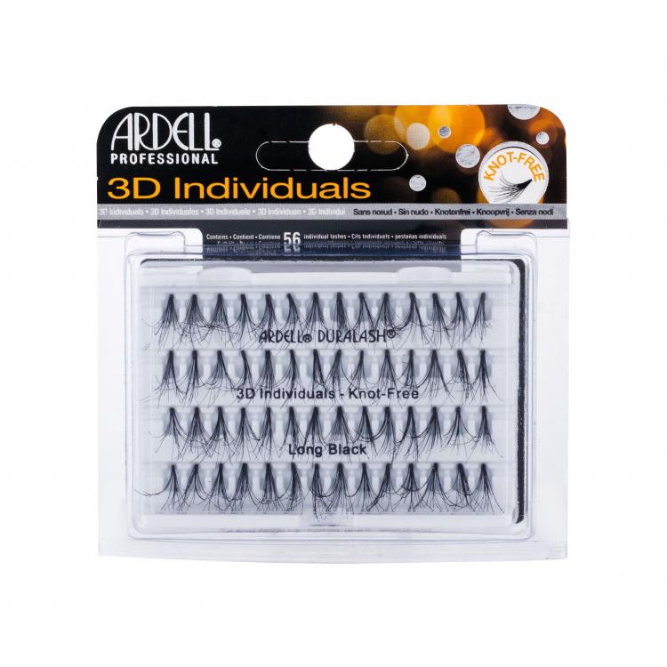 Ardell 3D Individuals Duralash Knot-Free Sztuczne rzęsy dla kobiet 56 szt Odcień Long Black
