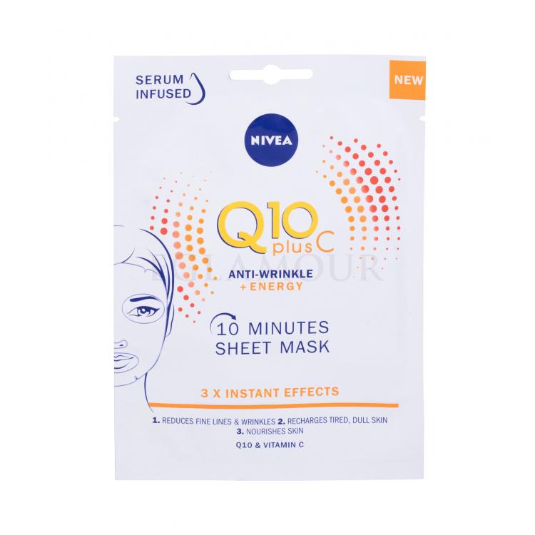 Nivea Q10 Plus C 10 Minutes Sheet Mask Maseczka do twarzy dla kobiet 1 szt
