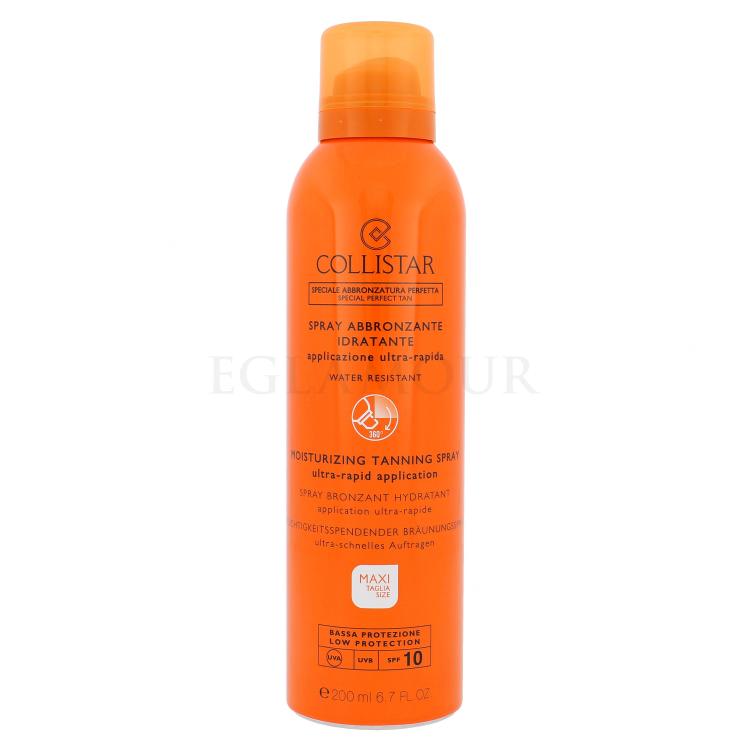 Collistar Special Perfect Tan Moisturizing Tanning Spray SPF10 Preparat do opalania ciała dla kobiet 200 ml
