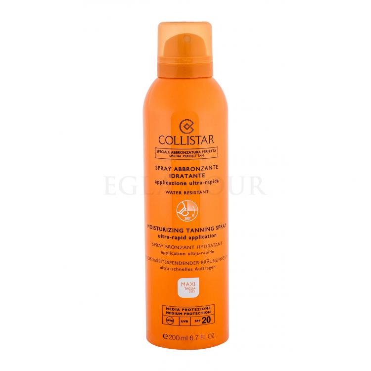 Collistar Special Perfect Tan Moisturizing Tanning Spray SPF20 Preparat do opalania ciała dla kobiet 200 ml