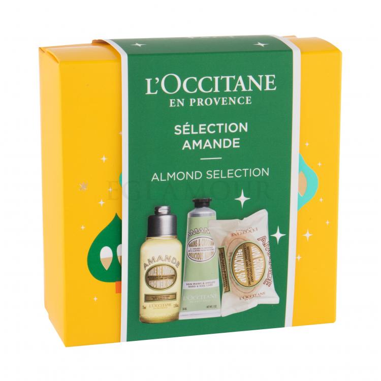 L&#039;Occitane Almond (Amande) Zestaw Olejek pod prysznic  75 ml + Krem do rąk 30 ml + Mydło w kostce Delicious Soap 50 g