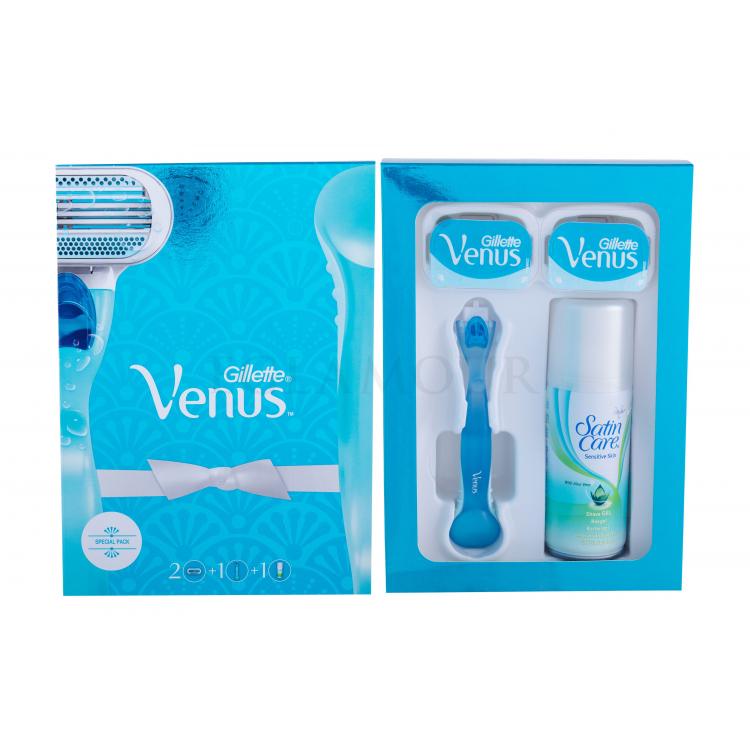 Gillette Venus Zestaw Maszynka do golenia z jedną głowicą + Zapasowa głowica + Żel do golenia Satin Care 75 ml
