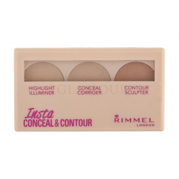 Rimmel London Insta Conceal &amp; Contour Paletka do konturowania dla kobiet 8,4 g Odcień 010 Light