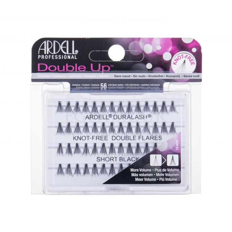 Ardell Double Up Duralash Knot-Free Double Flares Sztuczne rzęsy dla kobiet 56 szt Odcień Short Black