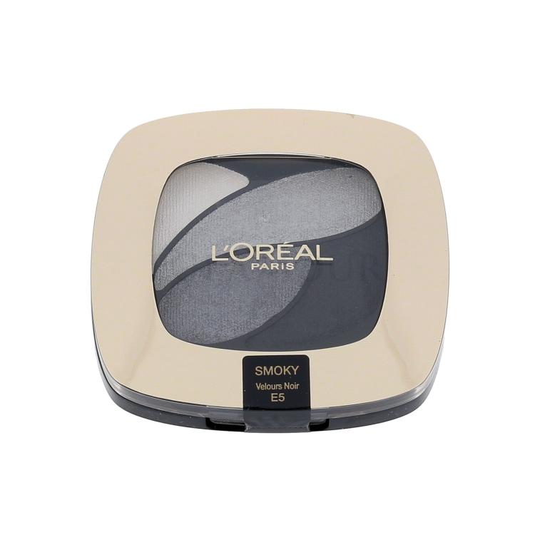 L&#039;Oréal Paris Color Riche Quad Eye Shadows Cienie do powiek dla kobiet 2,5 g Odcień E5 Velours Noir