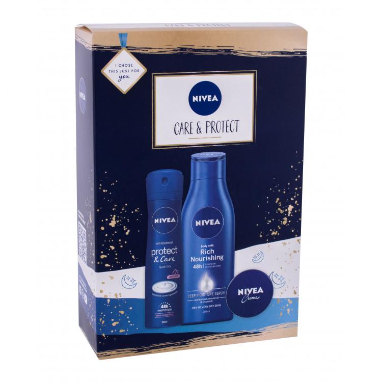 Nivea Care & Protect Zestaw Mleczko do ciała Body Milk Rich Nourishing