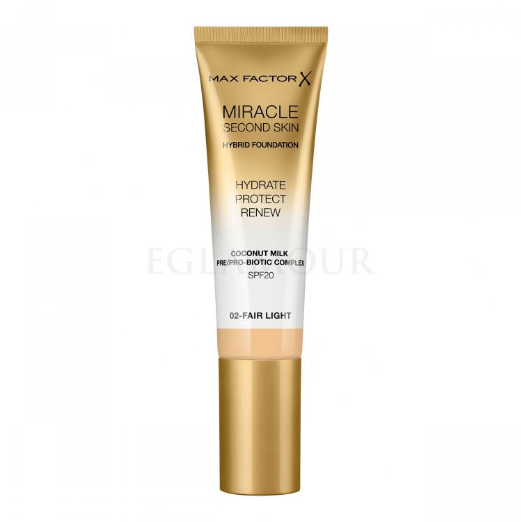 Max Factor Miracle Second Skin SPF20 Podkład dla kobiet 30 ml Odcień 02 Fair Light