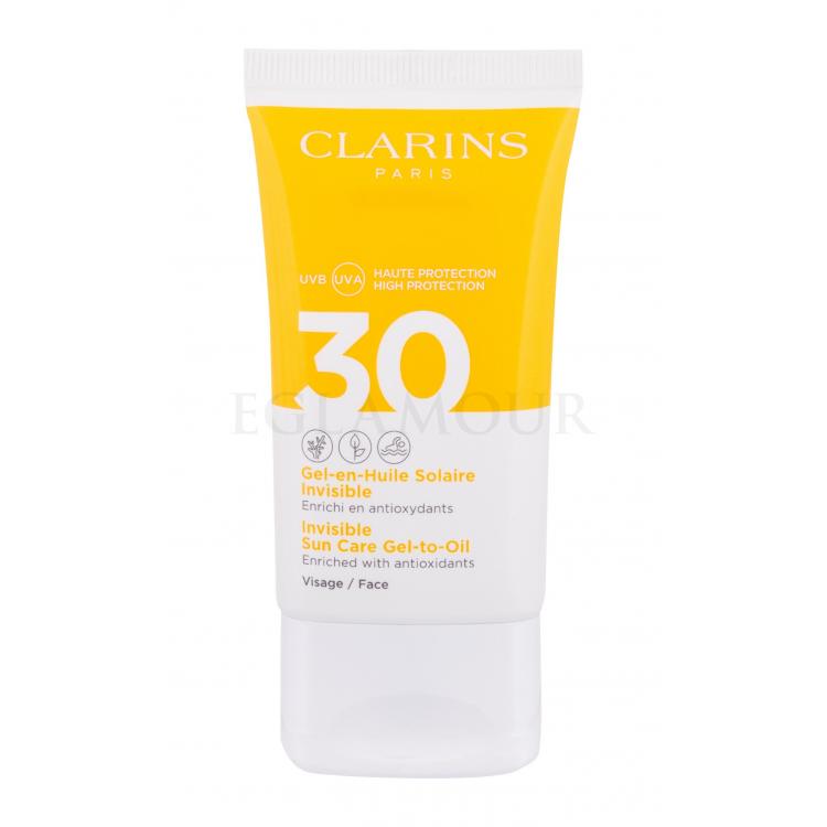 Clarins Sun Care Invisible Gel-to-Oil SPF30 Preparat do opalania twarzy dla kobiet 50 ml tester