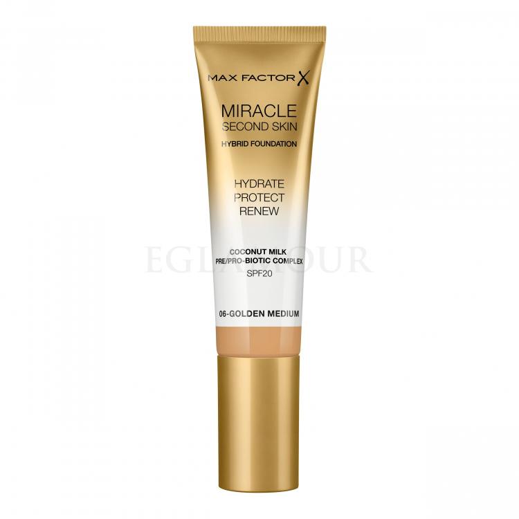 Max Factor Miracle Second Skin SPF20 Podkład dla kobiet 30 ml Odcień 06 Golden Medium