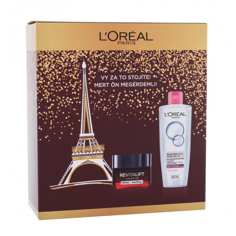 L&#039;Oréal Paris Revitalift Laser X3 Zestaw Krem na dzień Revitalift Laser X3 50 ml + Woda micelarna 200 ml