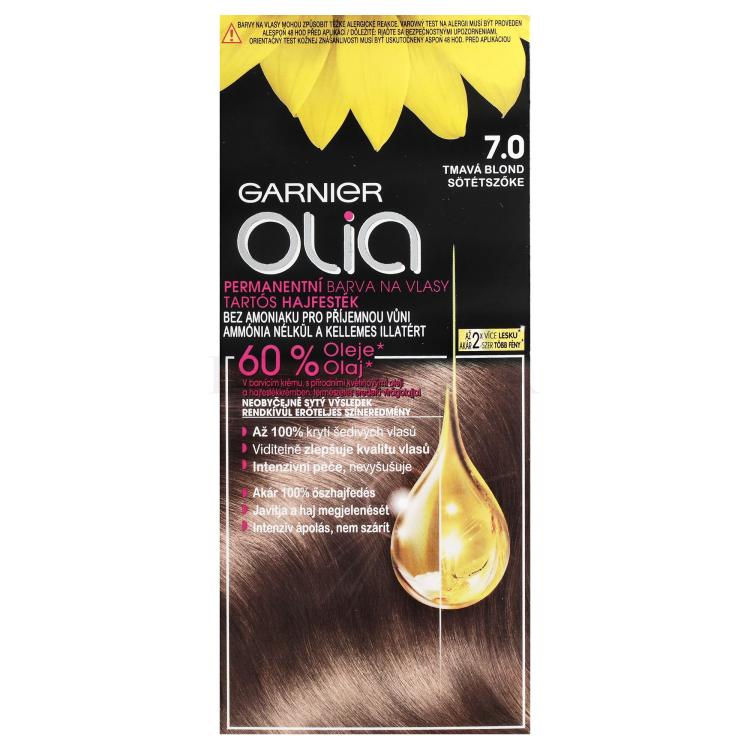Garnier Olia Permanent Hair Color Farba do włosów dla kobiet 50 g Odcień 7,0 Dark Blonde