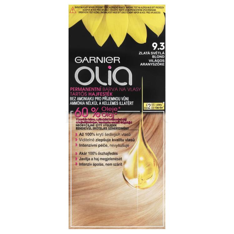Garnier Olia Permanent Hair Color Farba do włosów dla kobiet 50 g Odcień 9,3 Golden Light Blonde