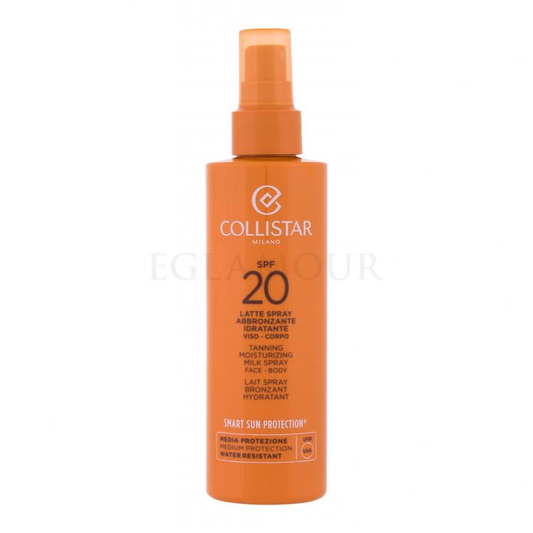 Collistar Smart Sun Protection Tanning Moisturizing Milk Spray SPF20 Preparat do opalania ciała 200 ml