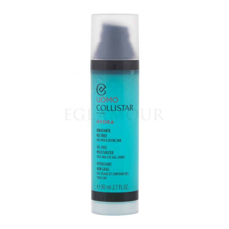Collistar Uomo Hydra Oil Free Moisturizer Face and Eye Gel Żel do twarzy dla mężczyzn 80 ml