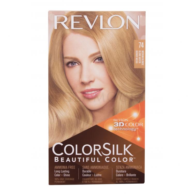 Revlon Colorsilk Beautiful Color Farba do włosów dla kobiet Odcień 74 Medium Blonde Zestaw