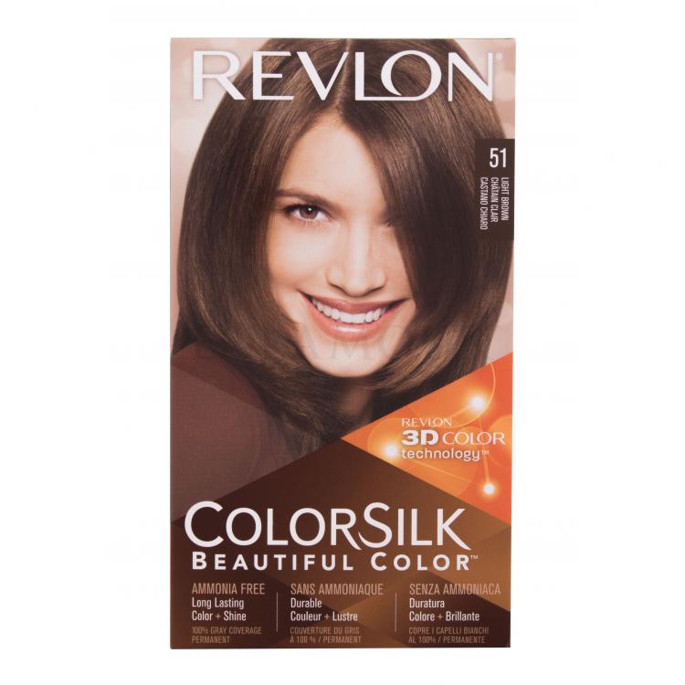 Revlon Colorsilk Beautiful Color Farba do włosów dla kobiet Odcień 51 Light Brown Zestaw