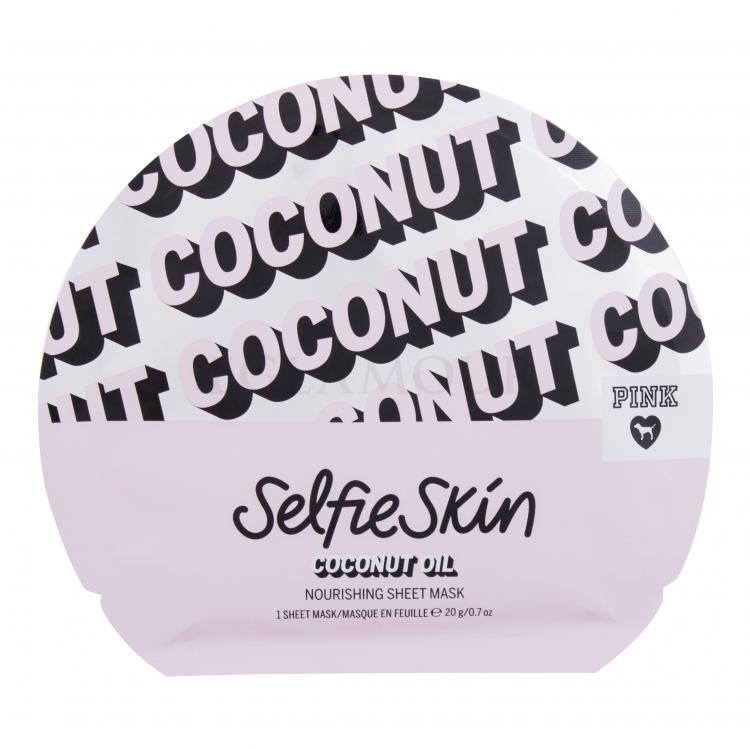 Pink Selfie Skin Coconut Oil Sheet Mask Maseczka do twarzy dla kobiet 1 szt