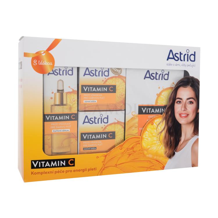 Astrid Vitamin C Zestaw Serum do twarzy 30 ml + krem do twarzy na dzień 50 ml + krem do twarzy na noc 50 ml + maseczka w płachcie 50 ml + maseczka w płachcie 20 ml