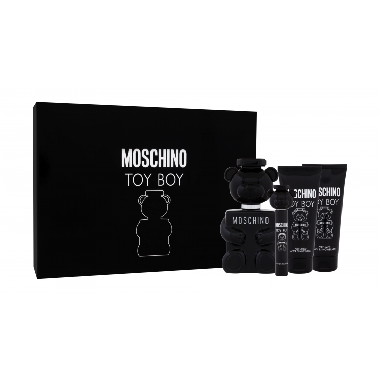 Moschino Toy Boy Zestaw EDP 100 ml + EDP 10 ml + balsam po goleniu 100 ml + żel pod prysznic 100 ml
