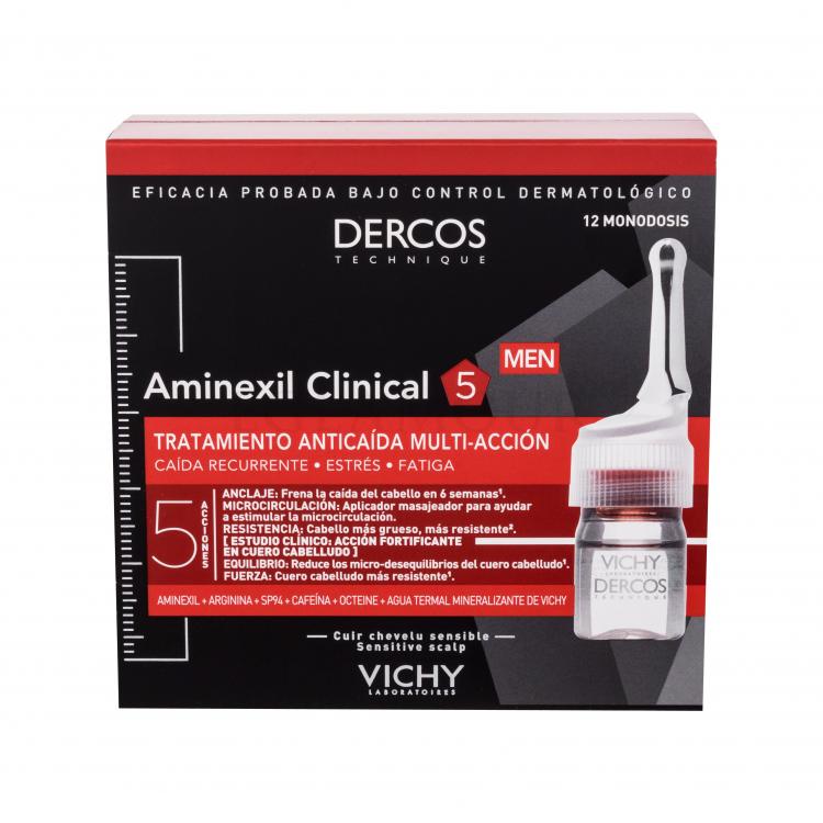 Vichy Dercos Aminexil Clinical 5 Preparat przeciw wypadaniu włosów dla mężczyzn 12x6 ml