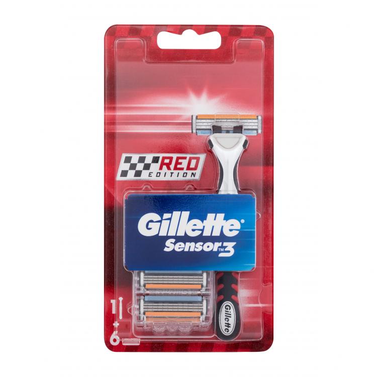 Gillette Sensor3 Red Edition Maszynka do golenia dla mężczyzn Zestaw