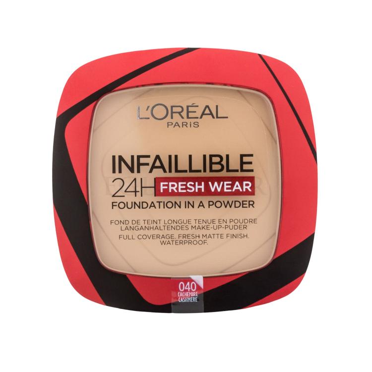 L'Oréal Paris Infaillible 24H Fresh Wear Foundation In A Powder Podkład dla kobiet 9 g Odcień 040 Cashmere