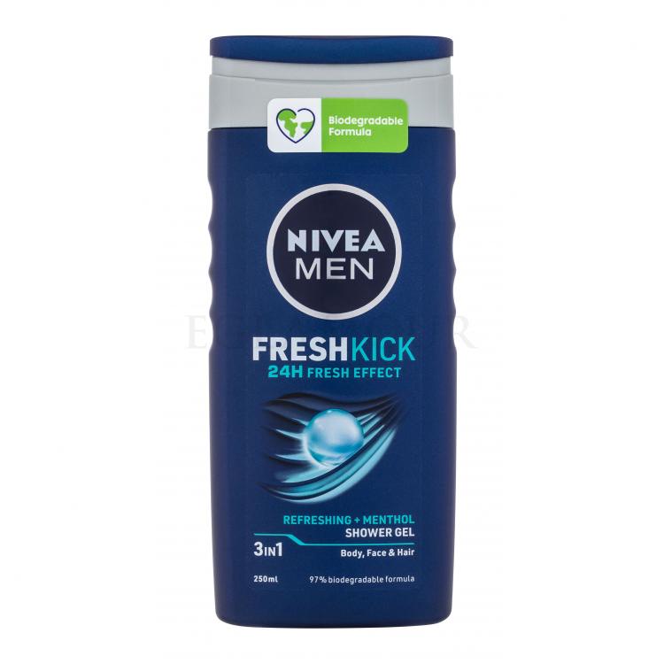 Nivea Men Fresh Kick Shower Gel 3in1 Żel pod prysznic dla mężczyzn 250 ml
