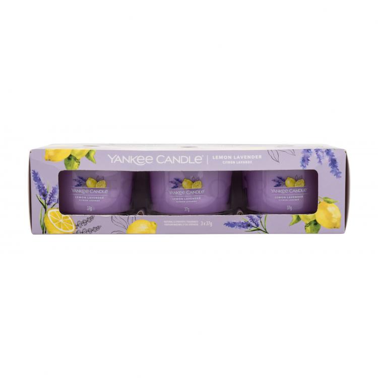 Yankee Candle Lemon Lavender Zestaw Świeczka zapachowa 3 x 37 g