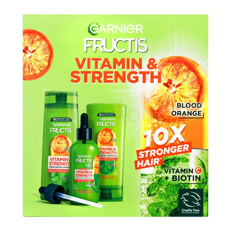 Garnier Fructis Vitamin &amp; Strength Zestaw Szampon 250 ml + odżywka 200 ml + serum do włosów 125 ml