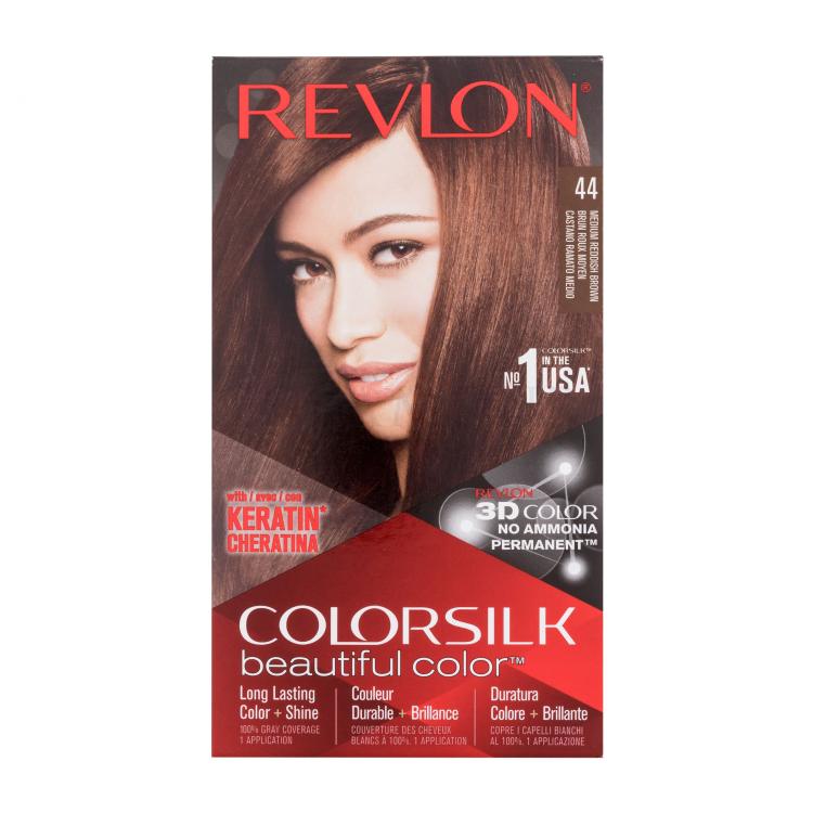 Revlon Colorsilk Beautiful Color Farba do włosów dla kobiet Odcień 44 Medium Reddish Brown Zestaw