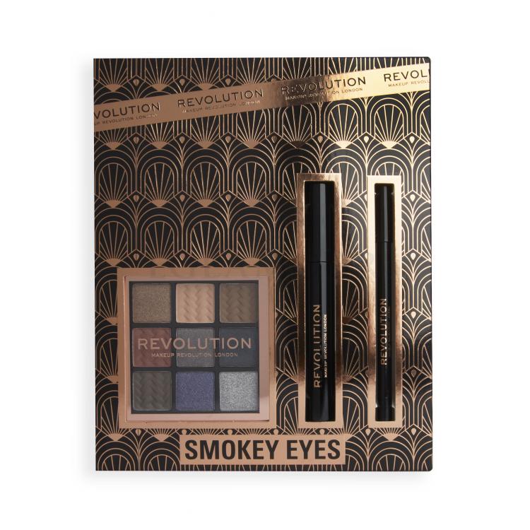 Makeup Revolution London Smokey Eyes Zestaw Paletka cieni do powiek 8,1 g + tusz do rzęs 8 g + kredka do oczu 1,15 g