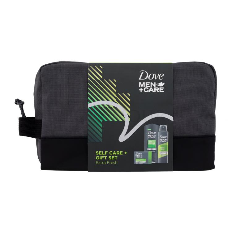 Dove Men + Care Extra Fresh Self Care Gift Set Zestaw Żel pod prysznic 250 ml + anrtyperspirant 150 ml + mydło w kostce 90 g + kosmetyczka