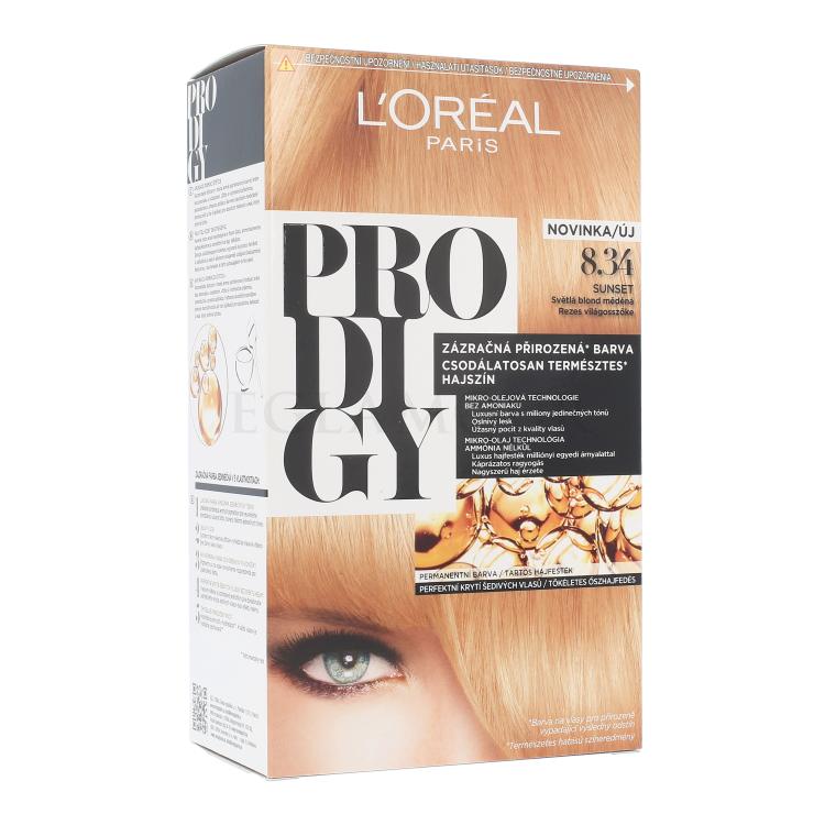 L&#039;Oréal Paris Prodigy Farba do włosów dla kobiet 1 szt Odcień 8.34 Sunset