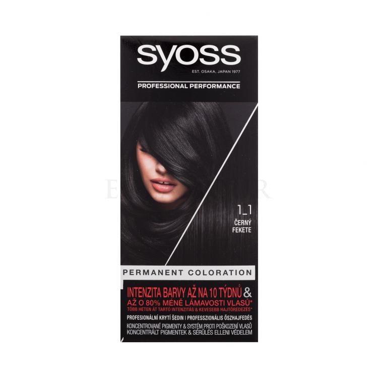 Syoss Permanent Coloration Farba do włosów dla kobiet 50 ml Odcień 1-1 Black