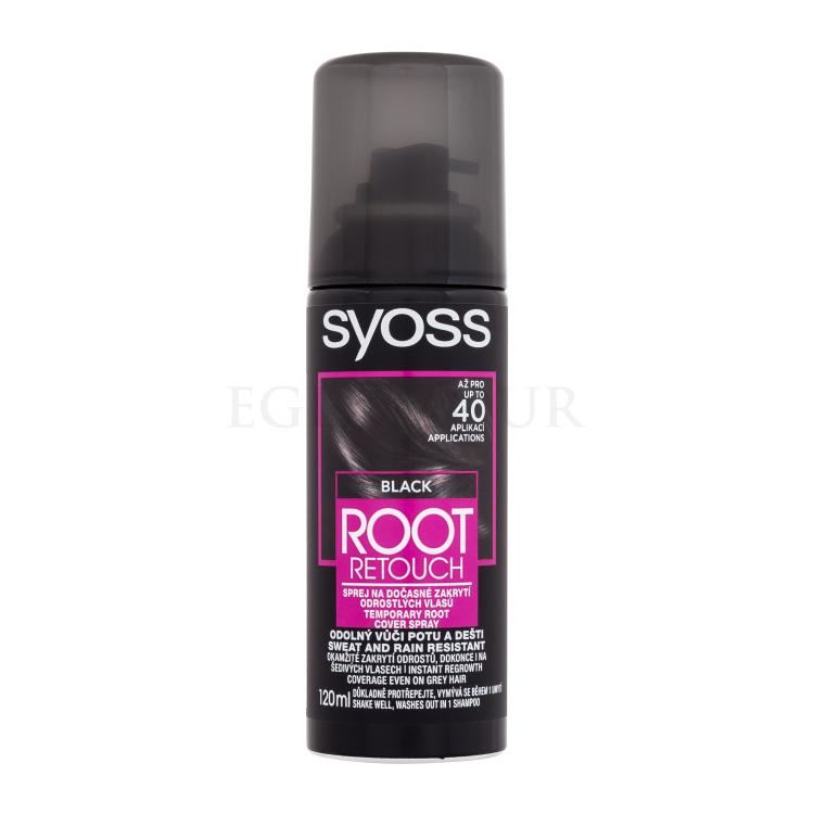Syoss Root Retoucher Temporary Root Cover Spray Farba do włosów dla kobiet 120 ml Odcień Black