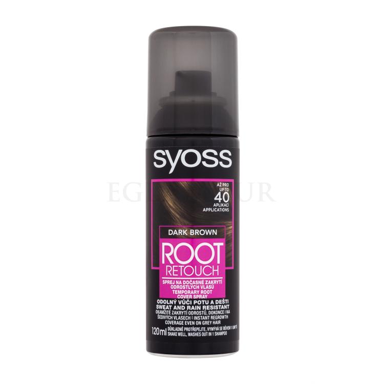 Syoss Root Retoucher Temporary Root Cover Spray Farba do włosów dla kobiet 120 ml Odcień Dark Brown