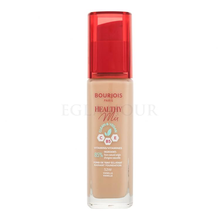 BOURJOIS Paris Healthy Mix Clean &amp; Vegan Radiant Foundation Podkład dla kobiet 30 ml Odcień 52W Vanilla