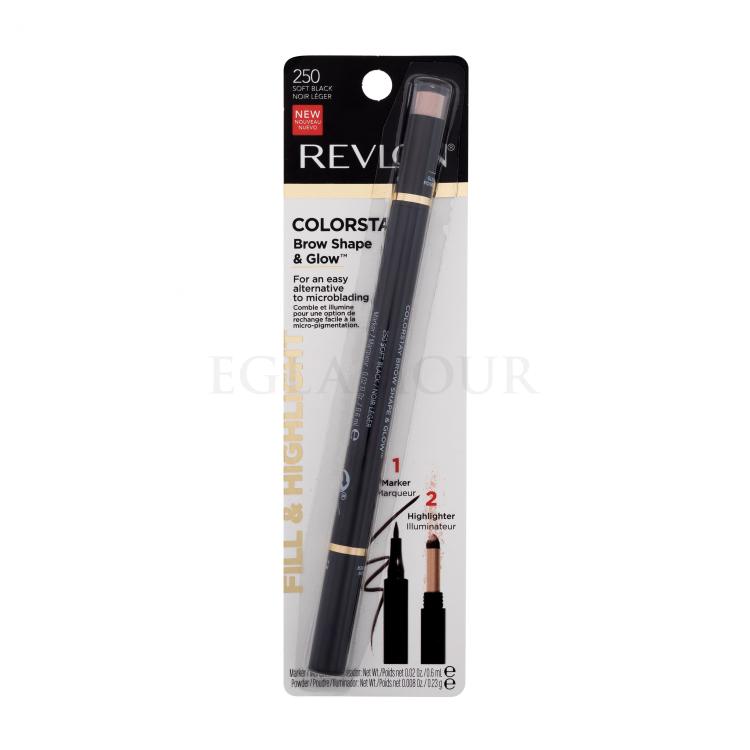 Revlon Colorstay Brow Shape &amp; Glow Kredka do brwi dla kobiet 0,83 g Odcień 250 Soft Black