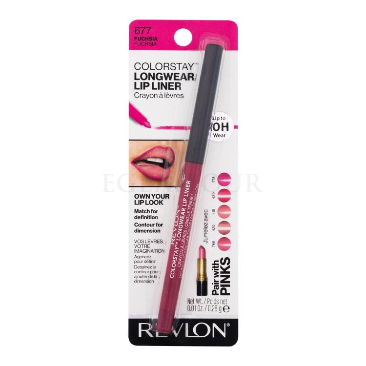 Revlon Colorstay Longwear Lip Liner Konturówka do ust dla kobiet 0,28 g Odcień 677 Fuchsia