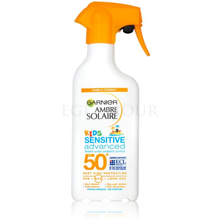 Garnier Ambre Solaire Kids Sensitive Advanced Spray SPF50+ Preparat do opalania ciała dla dzieci 270 ml