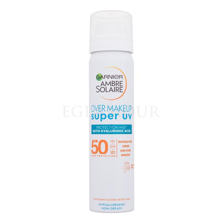 Garnier Ambre Solaire Super UV Over Makeup Protection Mist SPF50 Preparat do opalania twarzy 75 ml