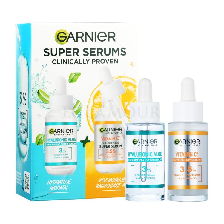 Garnier Skin Naturals Super Serums Zestaw Serum do twarzy Skin Naturals Vitamin C 30 ml + serum do twarzy Skin Naturals Hyaluronic Aloe 30 ml
