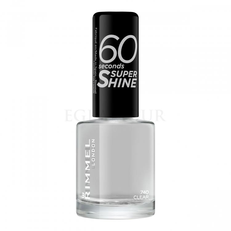 Rimmel London 60 Seconds Super Shine Lakier do paznokci dla kobiet 8 ml Odcień 740 Clear