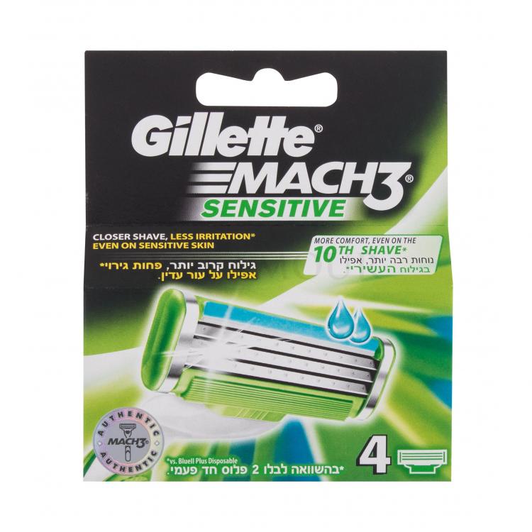 Gillette Mach3 Sensitive Wkład do maszynki dla mężczyzn 4 szt