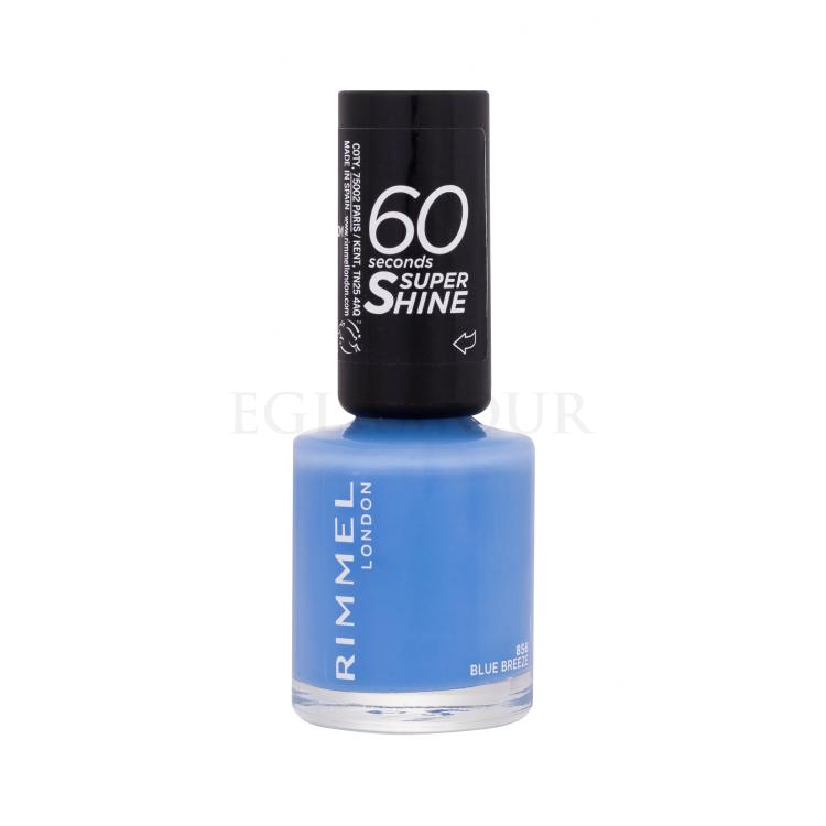 Rimmel London 60 Seconds Super Shine Lakier do paznokci dla kobiet 8 ml Odcień 856 Blue Breeze