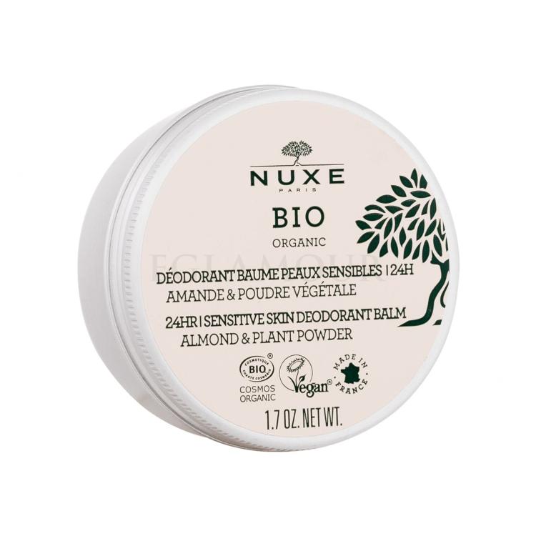 NUXE Bio Organic 24H Sensitive Deodorant Balm Almond &amp; Plant Powder Dezodorant dla kobiet 50 g tester