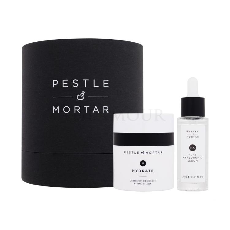 Pestle &amp; Mortar Hydrating Duo Zestaw nawilżający krem do twarzy Hydrate Lightweight Moisturiser 50 ml + hialuronowe serum do twarzy Pure Hyaluronic Serum 30 ml