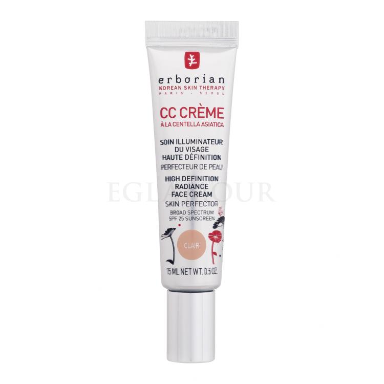 Erborian CC Crème High Definition Radiance Face Cream Krem CC dla kobiet 15 ml Odcień Clair